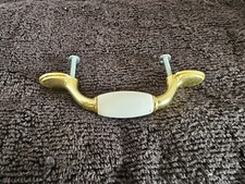 Lot Of 39 Gold Tone Metal White Ceramic 5 Door Pull Handles Lot Of 39 Gold Tone Metal White Ceramic 5 Door Pull Handles