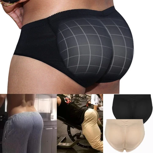 Men Padded Underwear Boxers Briefs Butt Lifter Hip Enhancer Shorts Body Shaper