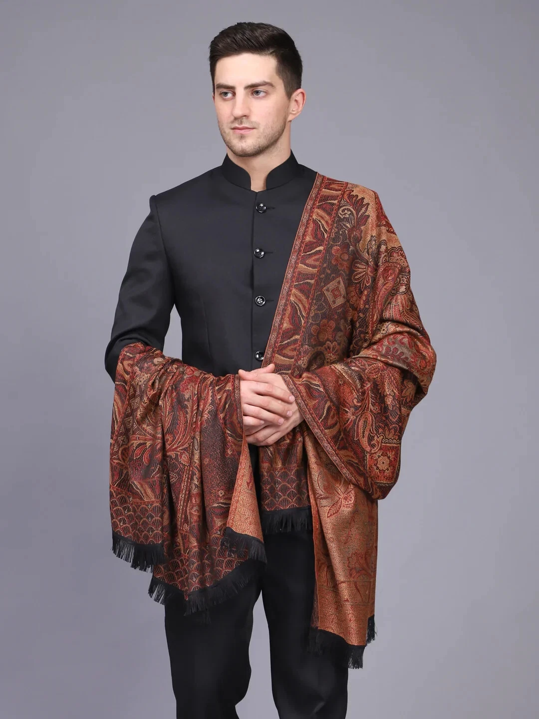 Man Blanket Oversize Meditation Shawl Hand Woven Wool Shawl or Wrap Scarf/Stole