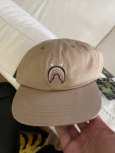 Bape 2nd shark panel cap hat beige New 