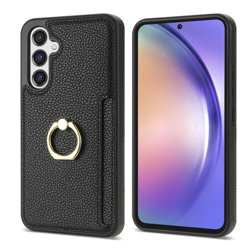 Funda protectora de cuero con anillo giratorio con bolsillo para tarjeta a prueba de golpes para teléfono Samsung Galaxy - Imagen 2 de 25