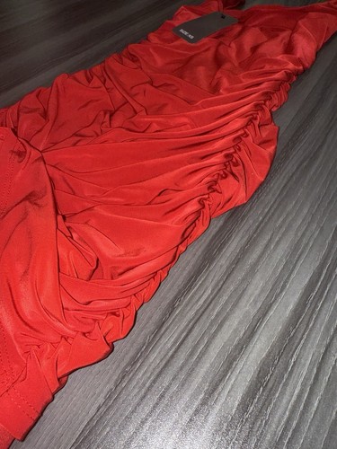 21 Saints Red Ruched Mini Bodycon Cocktail Dress Size XS Extra Small FREE SHIP - Picture 6 of 18