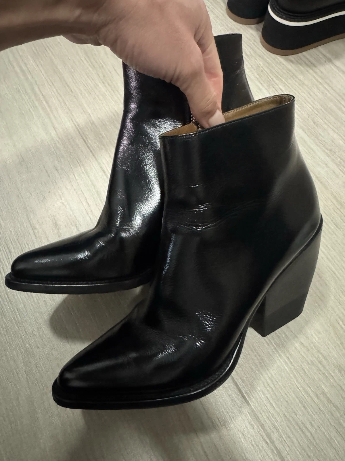 Chloe — Chloe Black Leather Ankle Boots Size 38.5