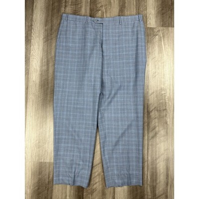 Canali Wool Plaid Flat Front Dress Pants - 38