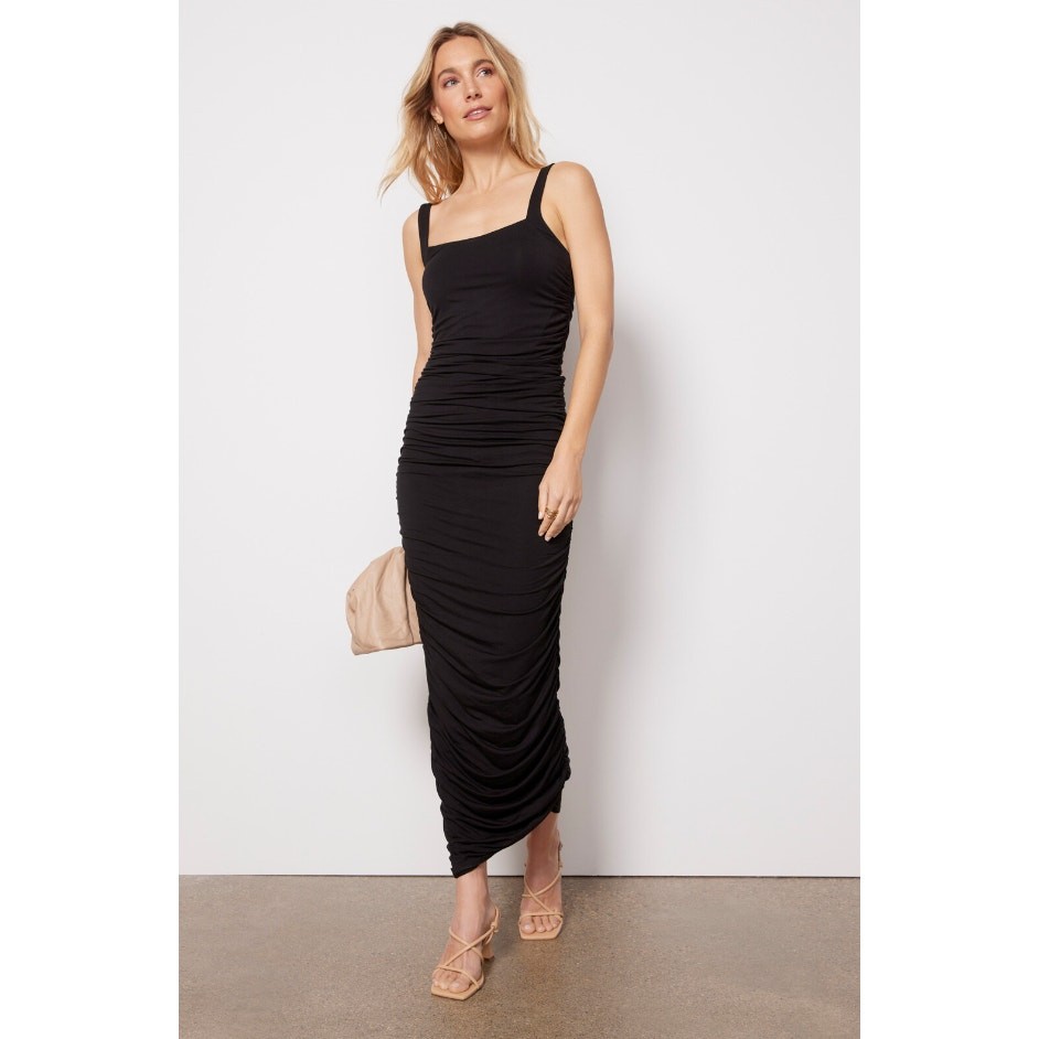 chinese dress ladies Good American Women's Always Fits Plisse Maxi Dress, Black001, 00-0 at  Amazon Women's Clothing store main image 0