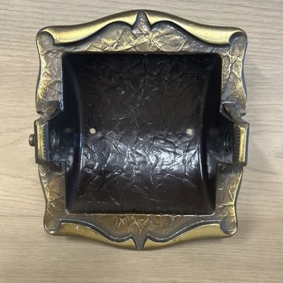 VINTAGE AMEROCK CARRIAGE HOUSE TOILET PAPER HOLDER RECESSED ANTIQUE BRASS
