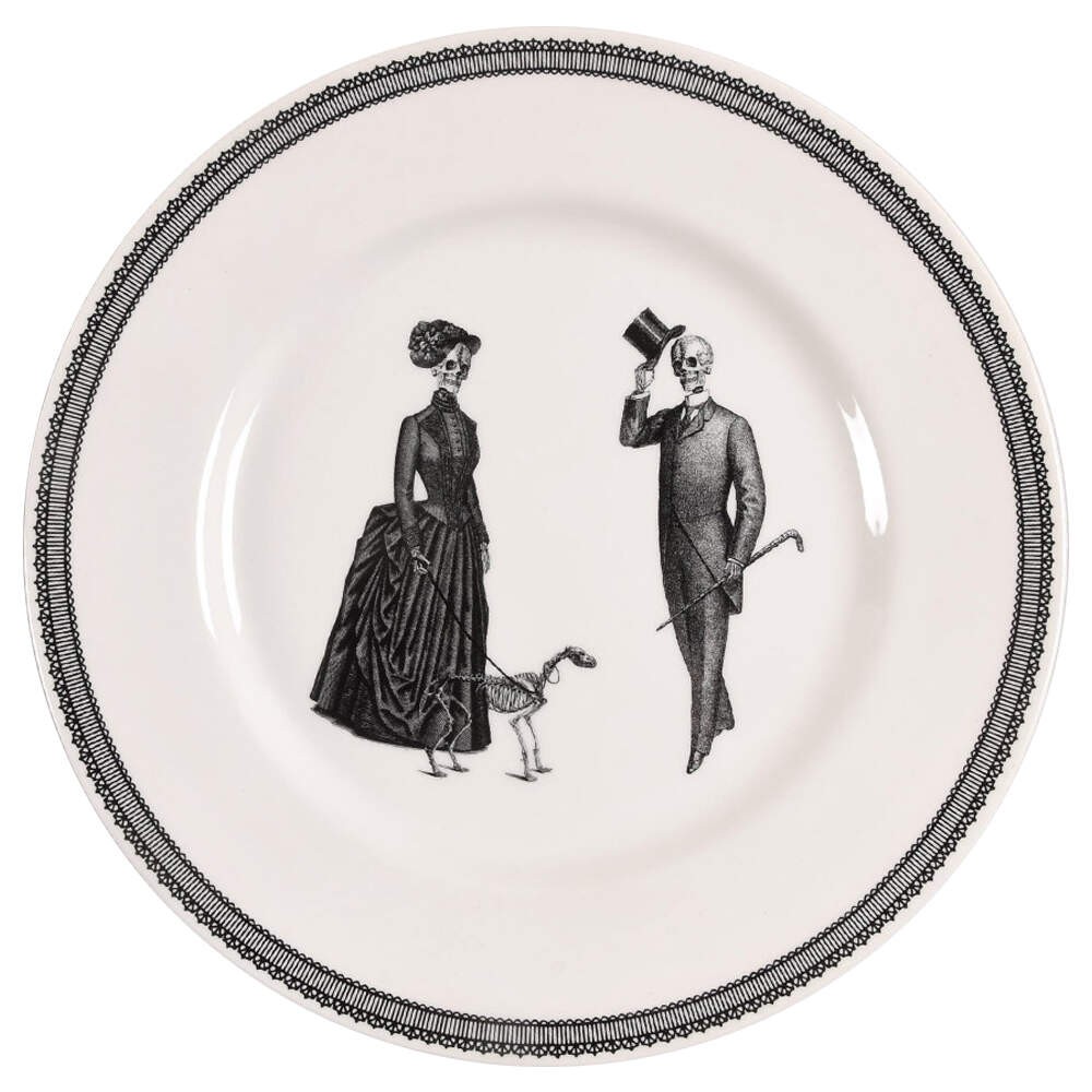 Victorian English Pottery-Royal Stafford Skull Dinner Plate 11243473