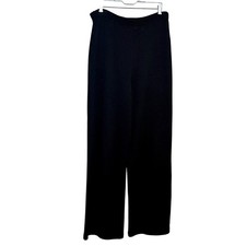 St. John Basics Jet Black Knit Pants Women's 8 Elastic W32 L30 USA Mid-Rise USA