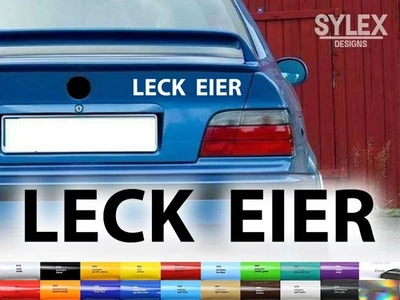 SYLEXDESIGNS LECK EIER 2xSticker Auto Spaß Spruch Aufkleber 10-30cm