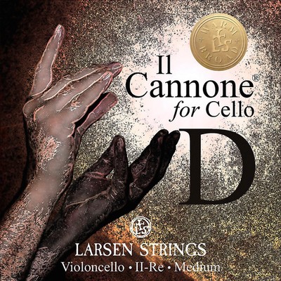 Larsen Strings Il Cannone Warm and Broad Cello D String 44 Steel, Ball End