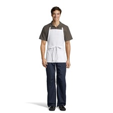 Uncommon Threads Unisex Adjustable 3 Pocket Restaurant Bib Apron One Size White