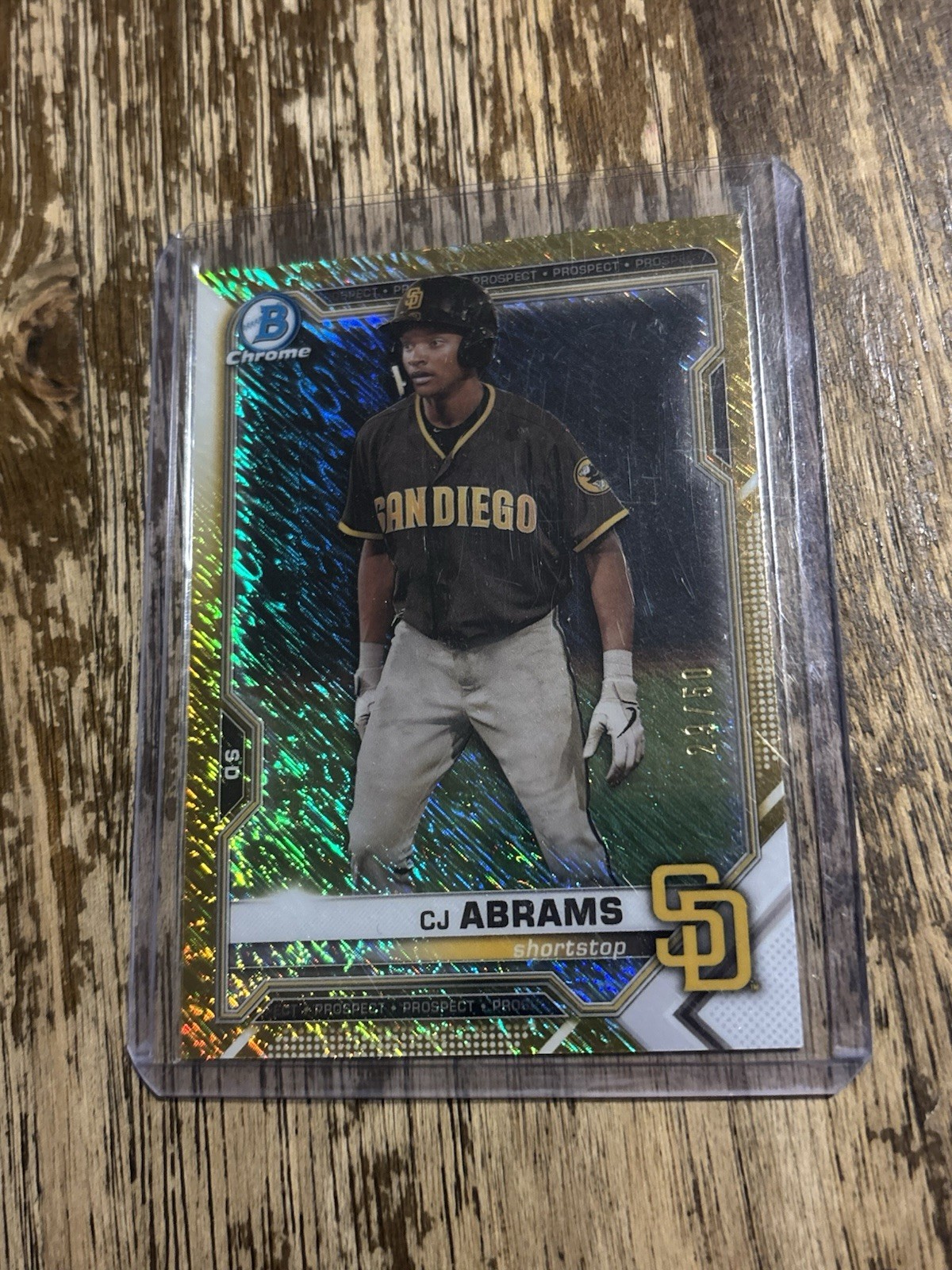 2020 Bowman Chrome C.J. Abrams #BCP-62 Gold Shimmer /50 Washington Nationals