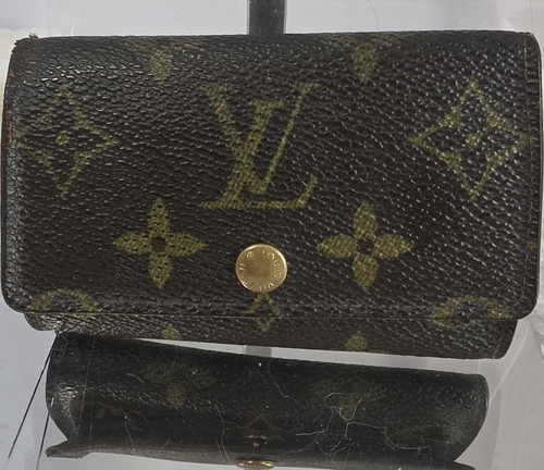 Louis Vuitton Monogram Key Holder Brown Leather Gold Hardware