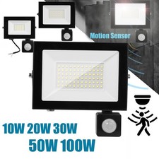 LED Floodlight 10W-100W Motion Sensor Security Garden Outdoor PIR Flood Light