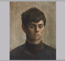 SILVESTRO PISTOLESI: "RAGAZZO TRISTE" 1976 OPERA SU TAVOLA 55X38 CON AUTENTICA.