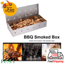 BBQ Smoke Box Stainless Steel For Wood Chips Grill Gas Charcoal Smoker Grills