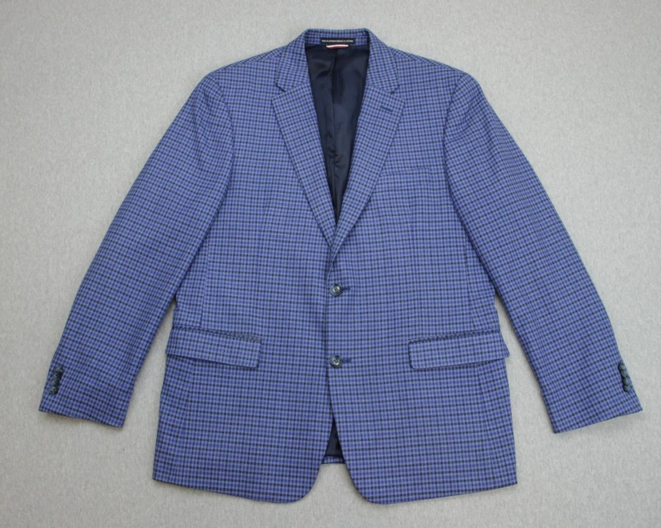 Blazer Tommy Hilfiger Para Hombre 42R Cuadros Elastizado 2 Botones Pecho Único Foto 2 de 4