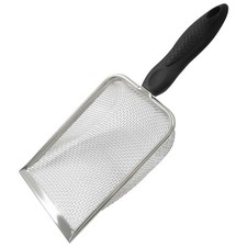 Murtenze Stainless Steel Cat Litter Scoop, Non-Stick Coated Metal Fine Black