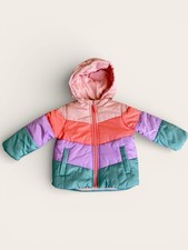 OshKosh B  gosh 2T Toddler Girls Colorblock Hooded Puffer Coat NWT