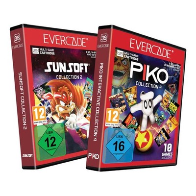Blaze Evercade Catridge 38+39 Sunsoft 2 Piko 4 Collection Bundle NEU&OVP