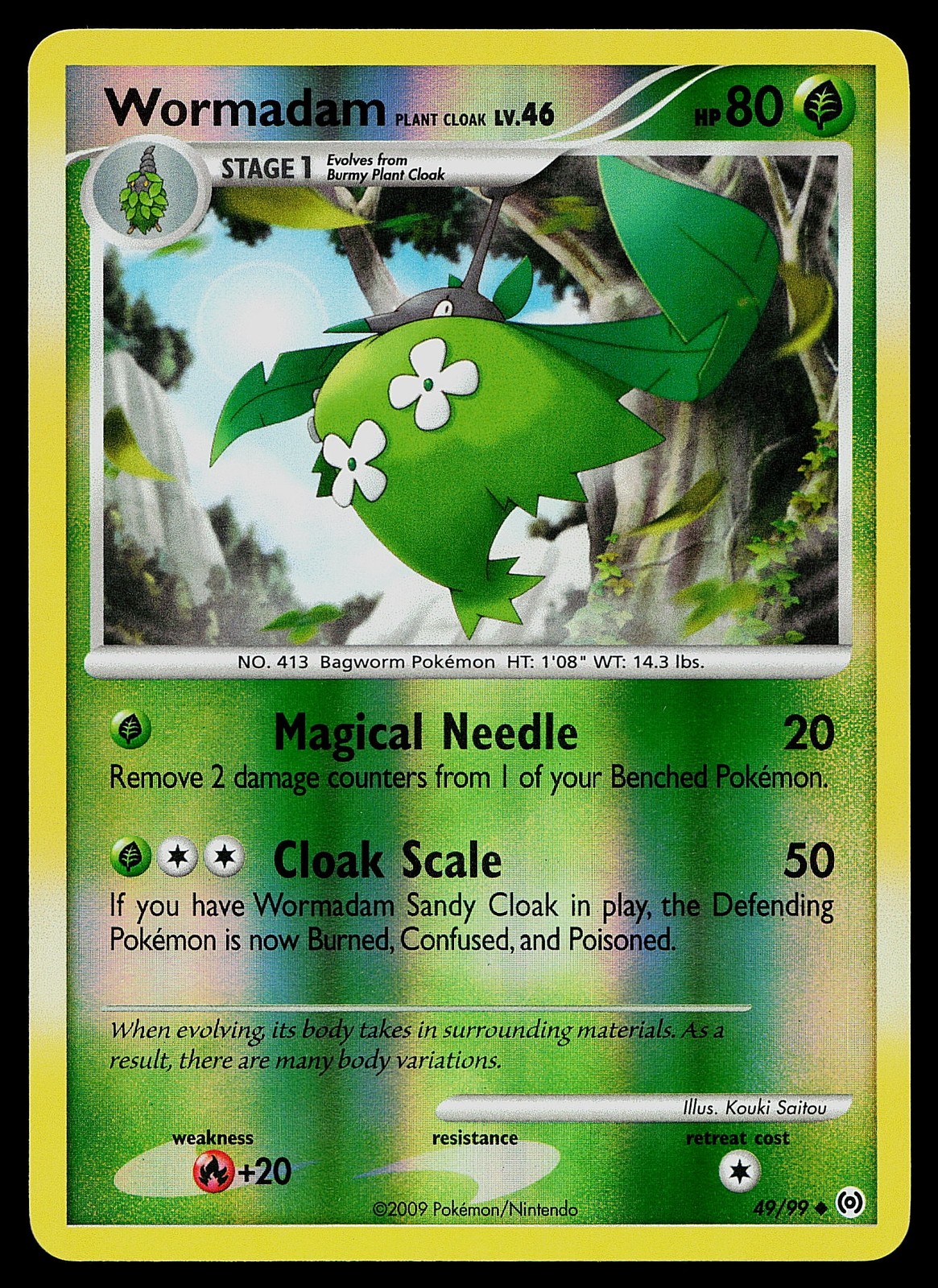 Pokemon Card - Wormadam Plant Cloak Arceus 49/99 Uncommon Reverse Holo