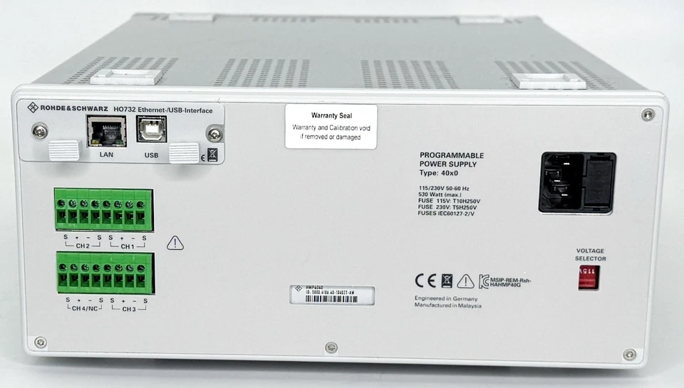 Rohde & Schwarz HMP4040 Four-Channel Power Supply, 384 W w/HO732 Ethernet-USB - Image 2 of 3