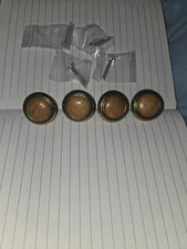 Lot Of 10 Round 1-1/4 In. Dia. Oak & Light Brass Accent Cabinet Knob pulls