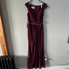 Azazie Cabernet Chiffon Cap Sleeve Bridesmaid Dress A6