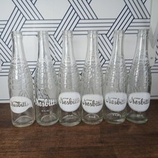 6 NESBITT'S 10oz  Vintage Soda Pop Glass Bottle Los Angeles ACL  Fast Shipping