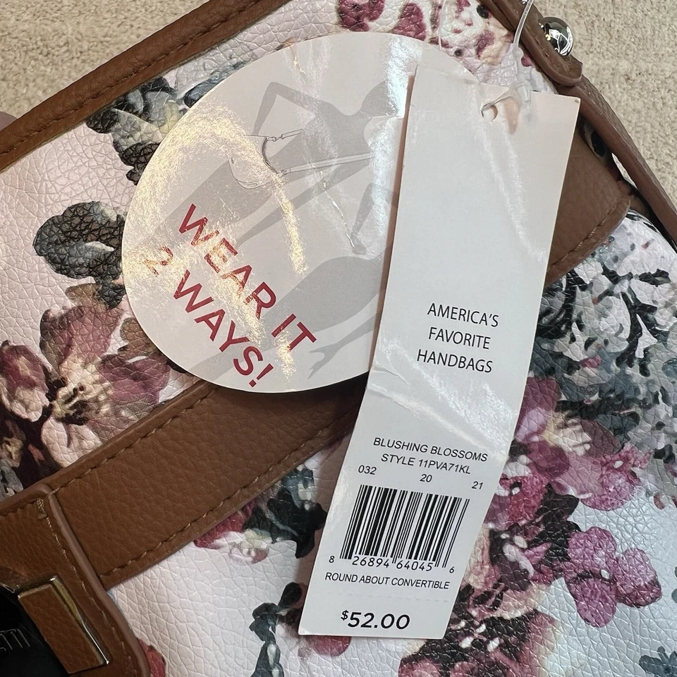 Bolso Bandolera Rosetti Convertible Hobo Marrón Rosa Floral Nuevo con Etiquetas Foto 3 de 4