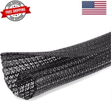 10ft - 1/2 inch Cord Protector Cable Sleeve Split Wire Loom Tubing for Power ...