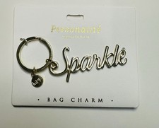 Personalite Marina De Buchi Gold Tone Bag Charm Key Ring Key Chain Sparkle