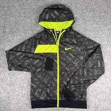 NIKE Women  s athletic hooded mesh lined windbreaker running jacket Small