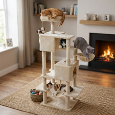 66 Inch Cat Tree Tower, Multi-Level Cat Climbing Tower with Natural Sisal