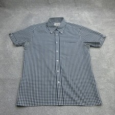 Brutus Shirt Mens Large Navy White Check Trimfit Casuals Mod Ska Terrace 6678