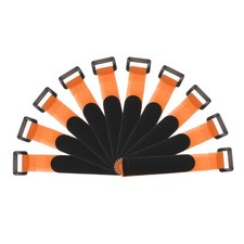 Fastening Hook and Loop Cable Tie 6 Inch x 13/16 Inch Reusable Orange 10Pcs