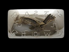 PL13165 VINTAGE 1970s  BALD EAGLE  RANCH BRANDS WESTERN  COWBOY BELT BUCKLE