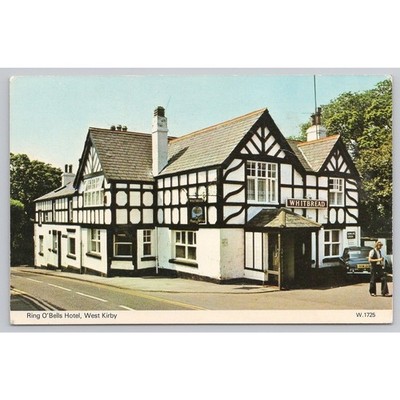 Ring O'Bells Hotel West Kirby Postcard Whitbread Tudor Style Pub England