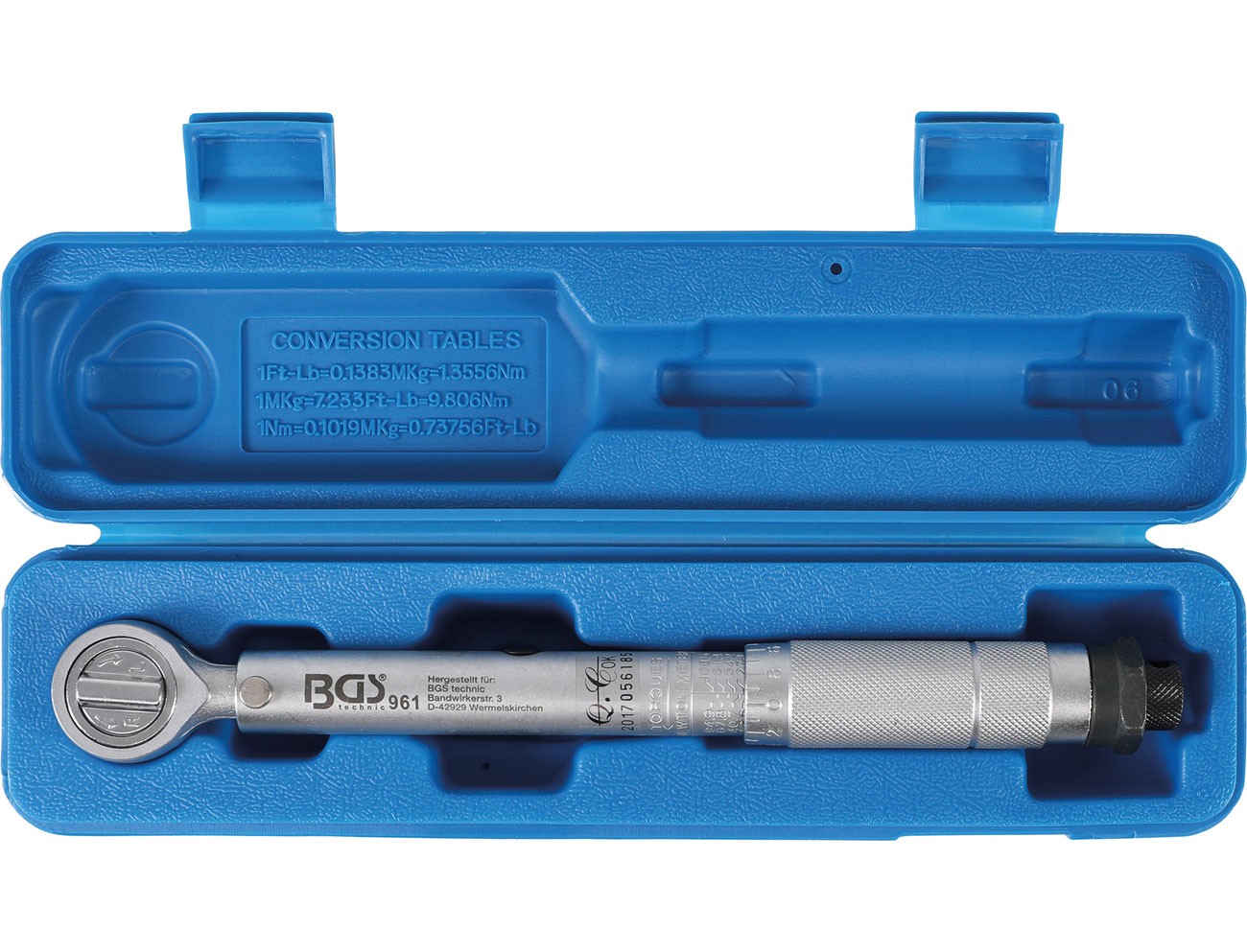 Clé dynamométrique BGS outillage carré 3/8 couple serrage 20-110 Nm mécanique