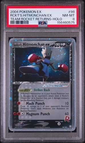 Rocket's Hitmonchan ex graded PSA 8 for sale on eBay