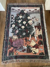VTG  Disney Classic Pooh Christmas Tapestry  ...