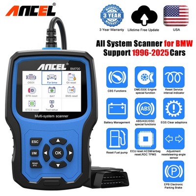 ANCEL BM700 Battery Registration Tool Fit for BMW Diagnostic Injector Coding OBD