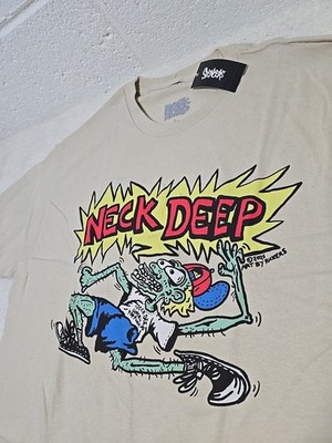 Neck Deep Punk T-Shirt Beige Graphic Men's SZ Large (J) | eBay