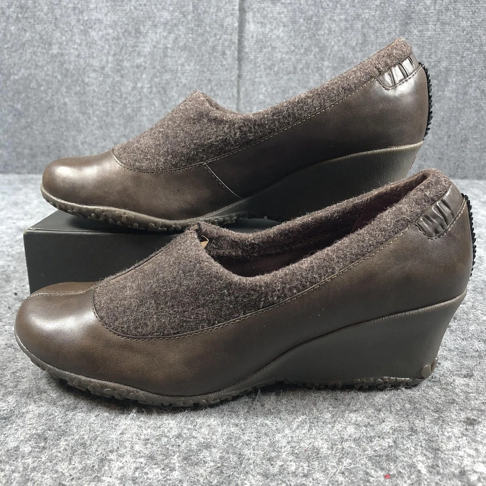 Sapato Merrell Feminino Tamanho 9 Espresso Tulipa Wedge Slip On Vibram QForm JA6122 - Imagem 3 de 4