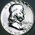 1959 CH PROOF Franklin Half Dollar SILVER Coin NICE FLASHY PRF LOT #14  NR