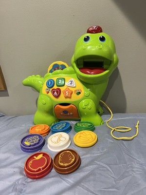 VTech Chomp Count Dino Colors Shape Songs Toddler Learning Toy - 8 Food Coins