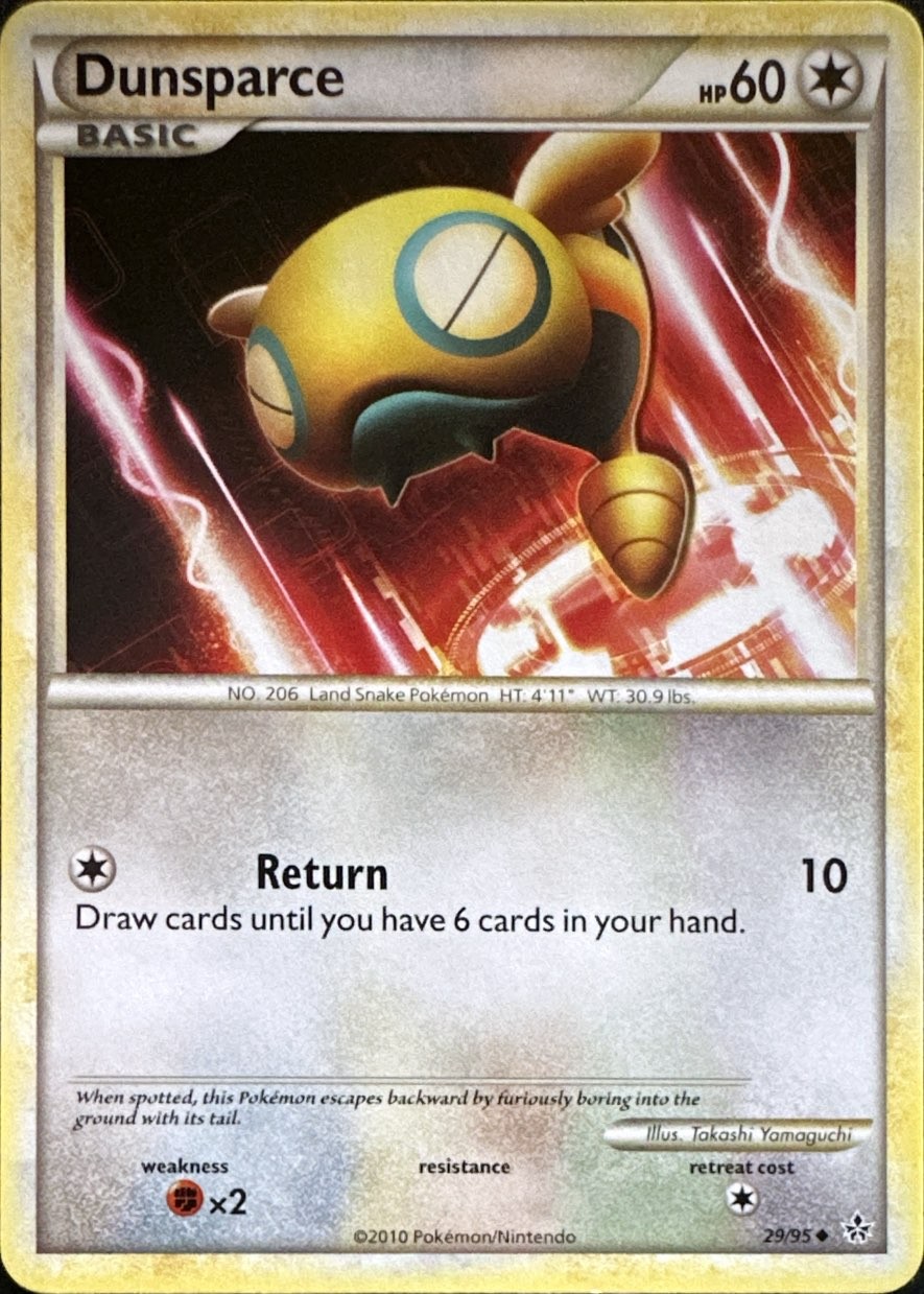Dunsparce 29/95 Uncommon HGSS Unleashed Pokemon Lightly Played