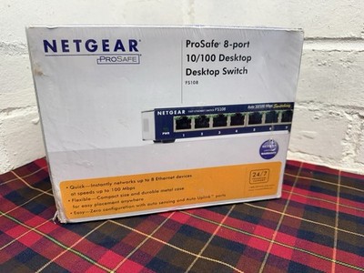 Netgear ProSafe Fast Switch FS108 8 Port Ethernet Switch Internet 10/100