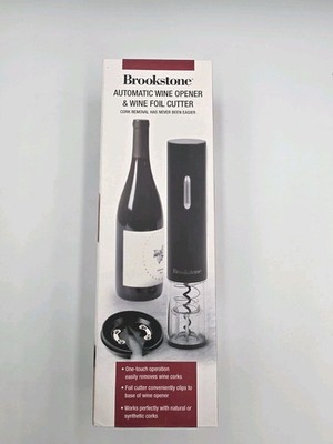 Brookstone Electric Wine Opener & Foil Cutter with Stand, Automatic