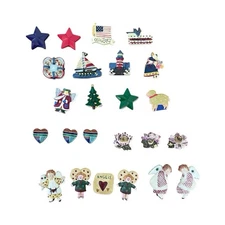 Vintage Button Covers Lot of 24 Mixed Variety Angels Holiday Nautical Americana